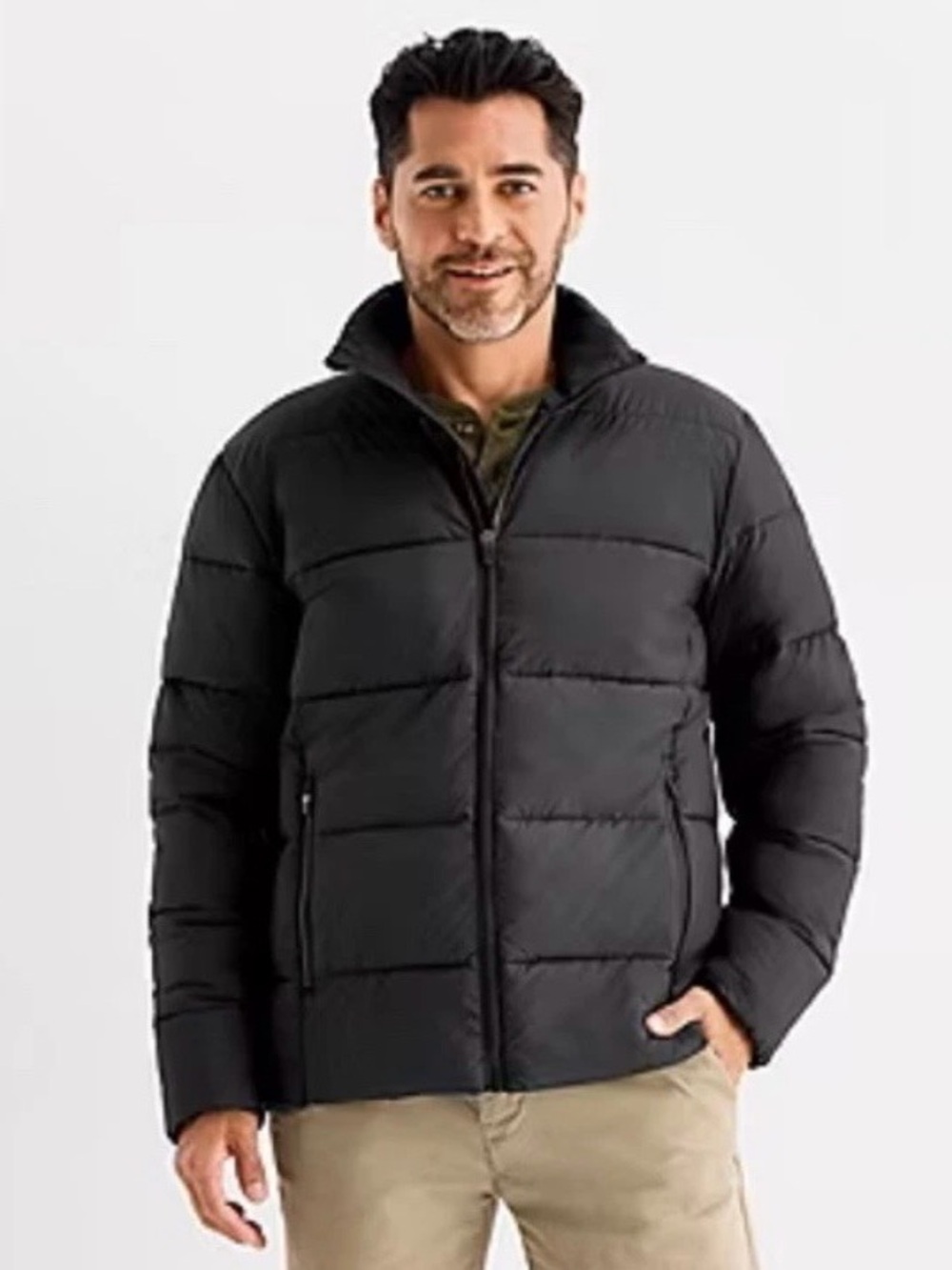 St. John's Bay Water Resistant Midweight Puffer Jacket - Men's Medium